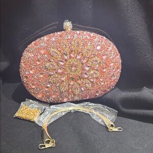Dazzling Pink Crystal Evening Clutch